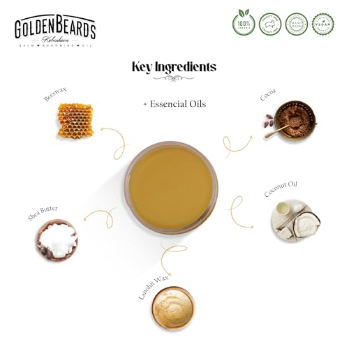 Golden Beards Mustache Wax with GB-77 Folding Comb – Organic & Natural Styling Wax for Men – Strong Hold, Vegan, Cruelty-Free Grooming Kit - style: Folding Comb
