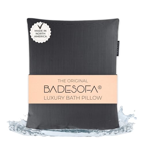 BADESOFA® Luxury Bath Pillow S in Charcoal, Thick & Quick-Drying | Premium Bath Pillows For Tub, Spa Cushion for Comfortable Head and Neck Support, Luxury Bath Gift - color: Charcoal, size: Small (Single Pillow)