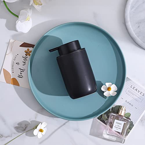 Black Soap Dispenser - Modern Ceramic Hand Dish Soap Dispenser for Bathroom Refillable Liquid Hand Soap Dispenser with Soap Pump for Essential Oil, Lotion Soap for Farmhouse Decor Dish - color: Black, size: Liquid dispenser