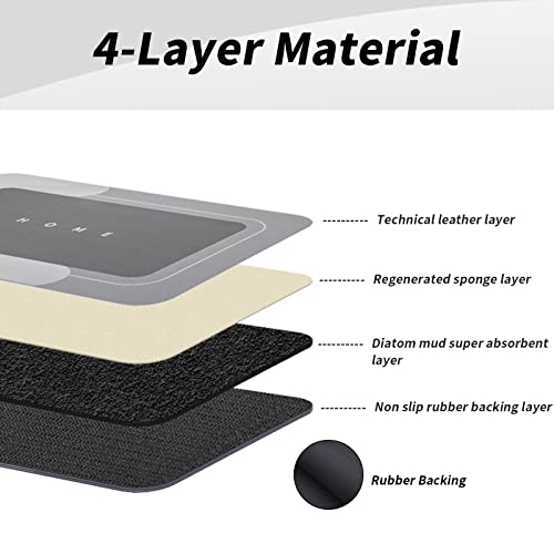 Housego 3PCS Absorbent Bath Mat Magic Rug Sets, Quick Drying Bath Mat Non-Slip Floor Rug Rubber Backed for Bathroom Kitchen Shower Sink (16.9''x23.6''+19.7''x23.6''+19.7''x31.9'', Dark Gray) - color: Dark Gray, size: 3 PCS