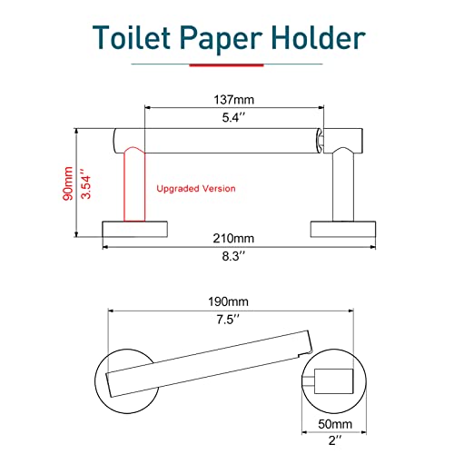 POKIM Polished Chrome Toilet Paper Holder, Stainless Steel Double Post Pivoting Wall Mount Holder, Fits Mega Large/Jumbo Rolls, Commercial Bathroom Tissue Dispenser for Home & Commercial Use - color: Polished Chrome, size: Classic