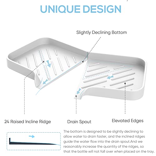 Kitchen Soap Tray,Kitchen Sink Tray Sponge Tray Kitchen Sponge Holder Self Draining Premium Silicone Soap Holder for Bathroom Kitchen Counter Sink Caddy Organizer for Dish Soap Bottle,Soap Dispenser - color: Trwt