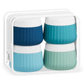 Mrsdry Travel Containers for Toiletries 4 Pack, TSA Approved Travel Size Toiletries, Travel Size Containers, With Clear Bag Leak Proof Silicone Jars, Travel Essentials Creams Jars Carrying Small Items - color: Blue, size: 3 oz