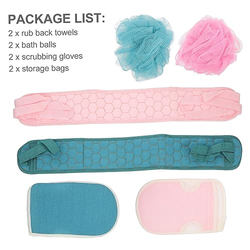 1set Household Shower Towel Kit Back Cleaning Set Bath Gloves Bath Bathroom Accessories for Daily Use Care