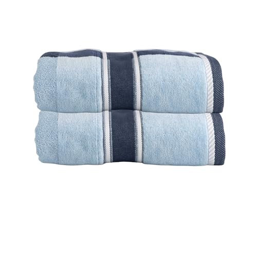 Lavish Home 2-Piece Towel Set - 35x70in Extra Large Bath Towels - 500 GSM 100% Cotton Bathroom Accessories - Absorbent Bath Sheets for Shower, Gym, Spa, and Dorm Room (Navy) - color: Navy Blue