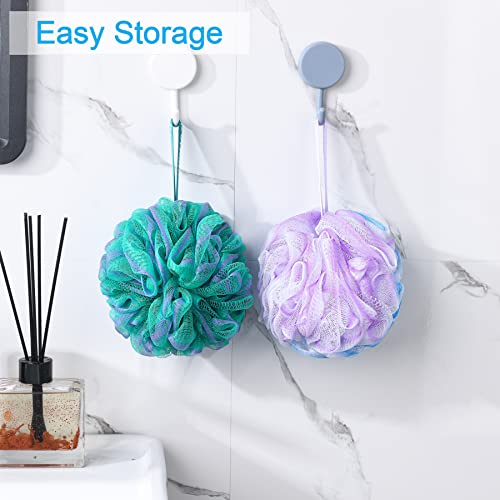 AmazerBath Loofah Sponge 60g/Piece, Exfoliating Bath Sponge Body Scrubber - Loofa Set of 4 Flower Color (Green-Purple) - style: Green-purple
