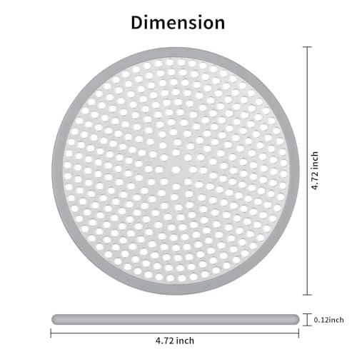 Ohtomber Shower Drain Hair Catcher - 4.72" 4PCS Stainless Steel Shower Stall Sink Drain Cover Strainer,Bathtub Hair Filter Trap Stopper, Bathroom Floor Screen Protector with Silicone Rim