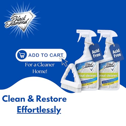 Ultimate Grout Cleaner for Tile Floors — Acid-Free Deep Cleaner Removes Grease, Dirt & Soap Scum Without Damaging Grout — Safe for Marble and All Natural Stone (2-QTS W Brush) - size: 32 Fl Oz (Pack of 2)