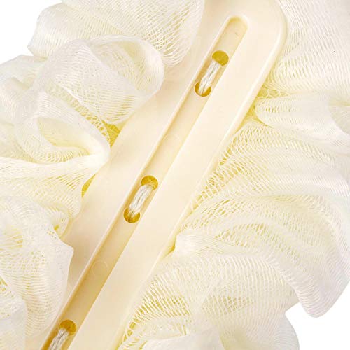 Back Scrubber for Shower, Loofah Long Handle Bath Body Brush, Soft Nylon Mesh Sponge On a Stick for Shower Men Women Kids Elderly, Exfoliating Scrub Cleaning Luffa for All Kinds of Skin(White) - color: White