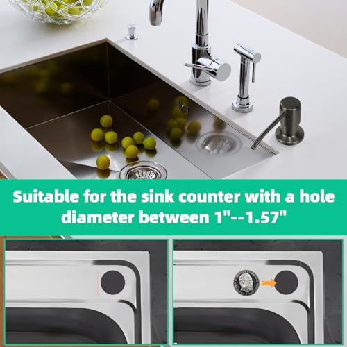 Soap Dispenser for Kitchen Sink, Built in Sink Soap Dispenser, Countertop Soap Dispenser Pump with 47" Extension Tube kit, No Need to Fill Little Bottle Again, Gray - color: Gray