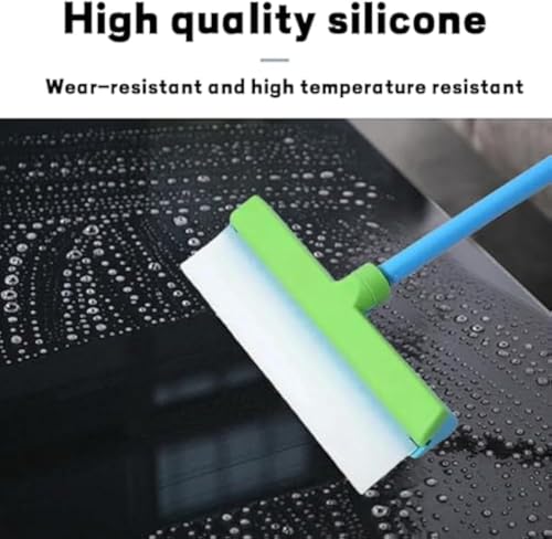 Scratch-Free & Streak-Free Squeegee 5-Piece Set for Glass Cleaning, Recyclable Silicone Window Squeegee Kit, Ultra-Flexibles 3 in 1 Windows Cleaning Scraper, for Windows, Mirrors, Car (Green) - color: Green
