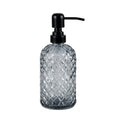 12Oz Glass Soap Dispenser with 304 Black Rustproof Stainless-Steel Pump, Refillable Glass Soap Dispenser for Kitchen, Bathroom, Farmhouse (Grey) - color: Gray