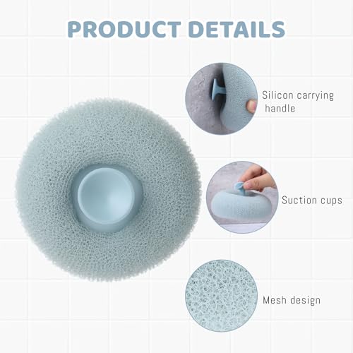4 Super Soft Sunflower Suction Cup Bath Ball, 2 in 1 Exfoliating Bath Sponge, Shower Ball, Loofah with Suction Cup, Body Sponges for Shower, Sunflower Suction Cup Sponge, Bathing Sponges for Women