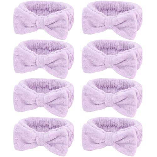 Semato Bachelorette Party Favor Set Bride and Bridesmaid Spa Headband Skincare Headbands for Women Gifts and Party Supplies (Purple) - color: Purple