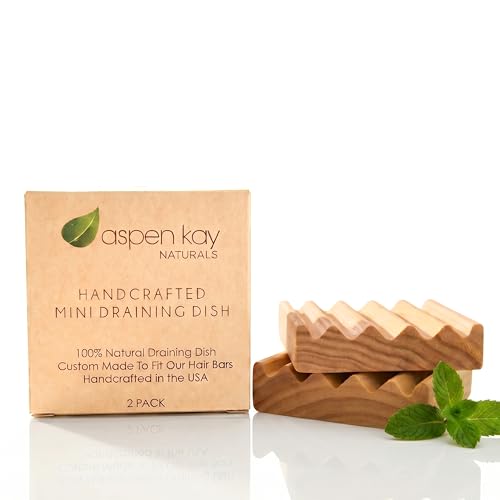 2 Pack Soap Dish, Draining Dish for Our Shampoo Bars & Conditioner Bars, 100% Natural Poplar Wood, No Chemical Varnish, Lacquer or Stain is Used, Handmade in The USA (Mini) - size: Mini