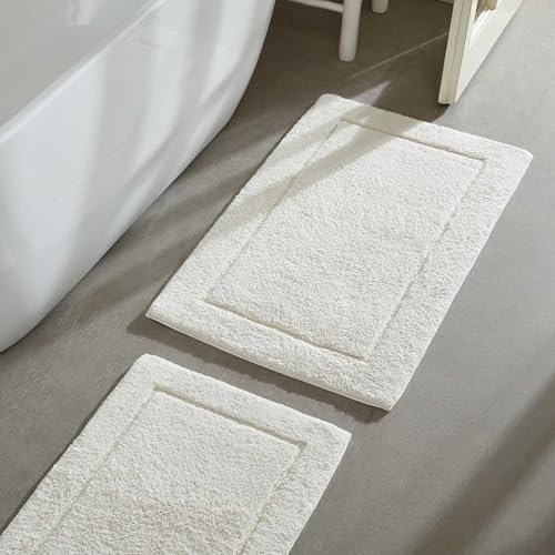 Calvin Klein - Bath Rug Set, Soft & Absorbent Cotton Bath Mats, Modern Bathroom Essentials (Essence Wheat, 2-Piece) - color: Essence Wheat, size: 1'9" x 2'10" (Rectangular)
