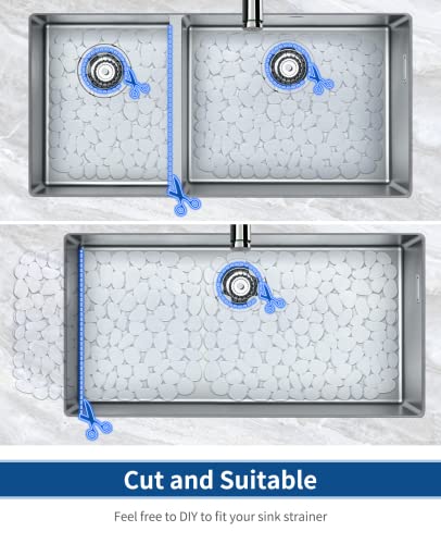 Bligli Pebble Sink Mat for Stainless Steel/Ceramic Sinks, PVC Eco-friendly Sink Protectors for Bottom of Kitchen Sink, Dishes and Glassware, Fast Draining, 15.7 x 11.8 inch (2 PACK, Clear) - color: Clear