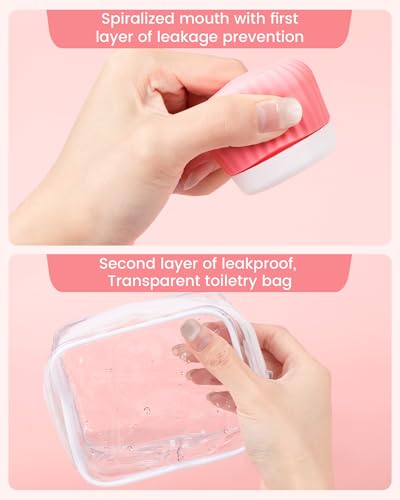 Mrsdry Travel Containers for Toiletries 4 Pack, TSA Approved Travel Size Toiletries, Travel Size Containers, With Clear Bag Leak Proof Silicone Jars, Travel Essentials Creams Jars Carrying Small Items - color: Bright Colors, size: 1 oz