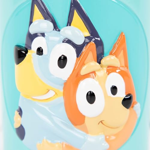 Jay Franco Bluey Toothbrush Holder - Blue Resin Pencil Holder/Bathroom Tumbler Features Bluey & Bingo - Fun Toothbrush Holder for Kids - color: Blue - Bluey