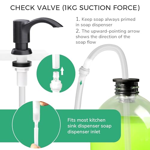 SAMODRA Built-in Kitchen Sink Soap Dispenser with Extension Tube Kit - Oil-Rubbed Bronze Finish, Leak-Proof Design, No Top Refill Required (39" Tube) - color: Oil-rubbed Bronze, style: 39" Tube