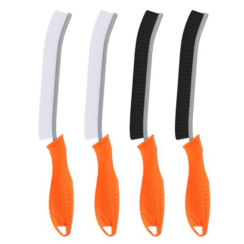 TQRR Toilet Brush, 4Pcs Bathroom Cleaning Brush, Toilet Scrubber, Deep Toilet Bowl Brush with Hanging Hole, Multifunctional Gap Cleaning Brush, Bristles for Kitchen Sinks, Tub,Shower (4, Orange) - color: Orange