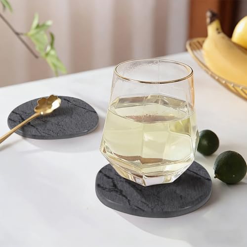 Diatomaceous Earth Coasters Set of 4，Super Absorbent Quick-Dry Heat-Resistant Drink and coffee Coasters, Modern Stone Irregular Design for Kitchen Counter and Coffee Table (Grey Coaster) - color: Grey Coaster