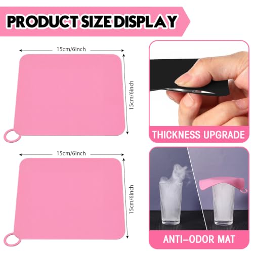 Yinkin 6 Pcs Drain Covers to Keep Bugs Out Silicone Shower Floor Tub Stoppers Bathtub Drain Stoppers Sewer Anti-Odor Mats Deodorizing Plugs for Bathroom (6 x 6 Inch,Square,Pink) - color: Pink, size: 6 x 6 Inch, style: Square
