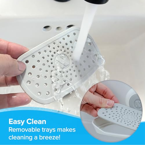 SlipX Solutions Double Soap Saver, Strong Hold Suction Cup Soap Holder, Must Have Universal Kitchen & Bathroom Shower Accessories, No Drilling, No Tools, Rust-Proof, Removable, White - color: White, size: Double Tray