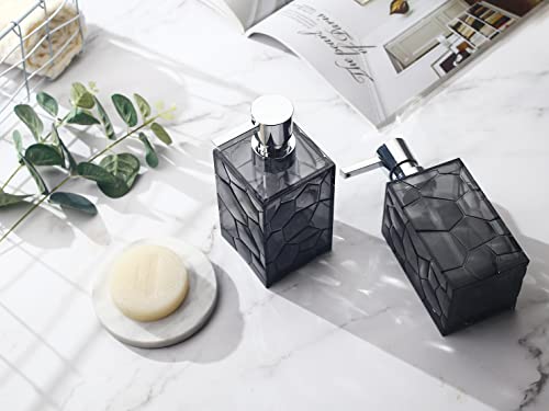 YAUKPH 2 Pack Grey Rust Proof Soap Dispenser | Acrylic material for bathroom and kitchen countertops - color: 2 Pack Gray