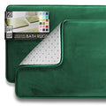 Clara Clark 2 Piece Bathroom Rugs Bath Mat Set, Velvet Memory Foam Bath Mats for Bathroom - Non-Slip, PVC Backing Bath Rugs, Washable - Dries Quickly, Hunter Green - color: Hunter Green, style: 17 x 24 + 20 x 32
