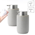 Gray Foaming Soap Dispenser Set,2 Pcs Foam Soap Dispenser for Bathroom&Kitchen,12oz Foaming Dispenser Set with Pump for Hand Wash,Dish Soap(Ceramic) - color: Light Gray