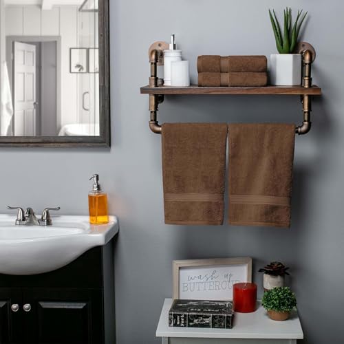SUPERIOR Egyptian Cotton Plush & Absorbent, Hand Towel Set of 4, Chocolate | Quick Dry, Soft Luxury Towel Set, Bath Essentials for Bathroom, Guest Bath, Spa, 4 Piece Set, Madeline Towels - color: Chocolate, size: Hand Towel 4-Pack