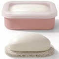 AIMAIAIMAI Compact Leakproof Travel Soap Case, Silicone Travel Soap Container, Portable Soap Box with Drainage Layer, Shatterproof Soap Holder for Bathroom, Gym (Pink) - color: Pink