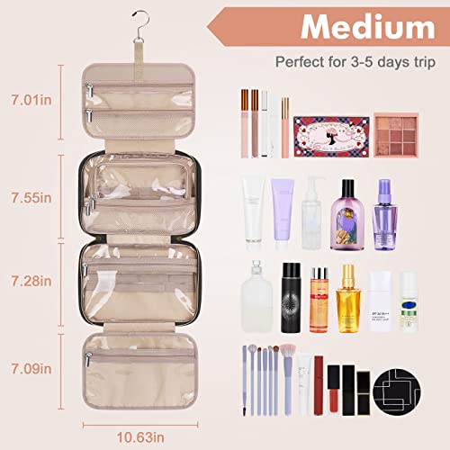 Wedama Toiletry Bag for Women, Medium Cosmetic Travel Bag, Hanging Toiletry Bag for Bathroom, Thickened PVC Waterproof Makeup Bag, Toiletries Bag for Travel Business Trips and Camping, Black - color: Black, size: Medium, style: Minimalist