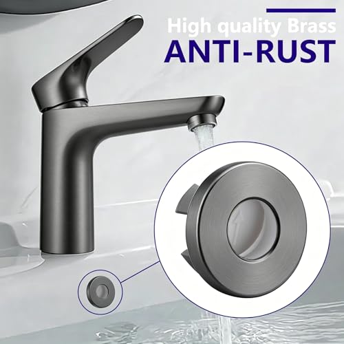 Basin Sink Overflow Ring Metal Sink Trim Overflow Cover Hole Insert Cap for Bathroom Kitchen Ceramic Sinks (Gray) - color: Gray