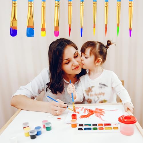 AROIC Acrylic Paint Brush Set, 24pack/240pcs Nylon Hair Paint Brushes for Acrylic Painting, Artist Craft Paint Brushes Supplies, Kid Adult Watercolor Oil Paint Brush Kit - size: 240pcs