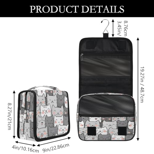 Travel Hanging Toiletry Bag for Women Girl Kinds Of Cute Cartoon Cat Cosmetic Bag Waterproof Makeup Organizer for Accessories, Shampoo, Full Sized Container, Toiletries for Bathroom Shower - color: B 00