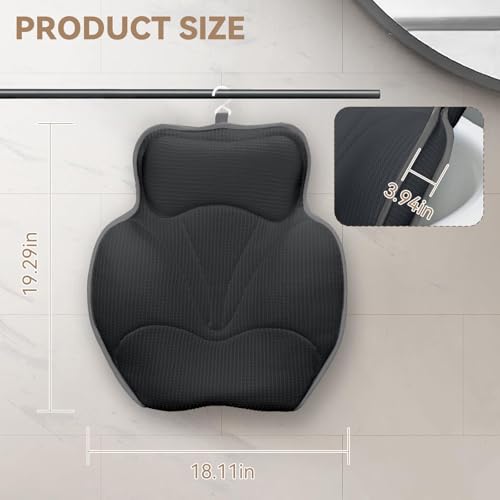 Bath Pillows for Tub, Luxury Bathtub Pillow Neck, Head, Back Support, Soft 5D Mesh Fabric and Non-Slip Suction Cups & Quick Dry, Fits All Tubs, Bath Soaking Accessories Spa Gifts, Grey - color: Grey