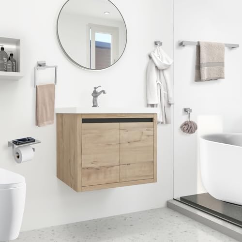 YACVCL 5 Pieces Brushed Nickel Bathroom Accessorie Set 23.6 Inch Towel Bar Set SUS304 Stainless Steel Towel Holder Set for Bathroom,Toilet Paper Holder with Shelf Wall-Mounted Bathroom Hardware Set - color: 5 Pcs Brushed Nickel