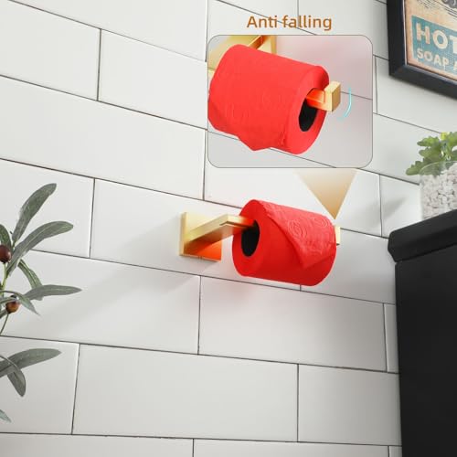KOKOSIRI Toilet Paper Holder Gold Tissue Paper Dispenser for Kitchen Bathroom Washroom Toilet Roll Holder Stainless Steel, Wall Mounted B2006BG - color: Gold