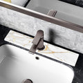 Mrcrypos Stone Faucet Mat for Kitchen Sink, 15.7" Fast Drying Sink Splash Guard White Marble Diatomite Mat Around Faucet Absorbent Stone Tray for Kitchen Bathroom Counter - size: 15.7" x 3.9"