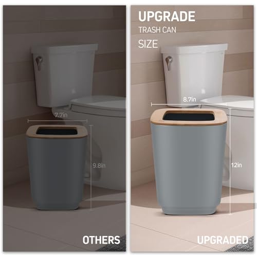 IMAVO 11 Piece Grey Bathroom Set, Trash Can, Toilet Brush, Storage Tray, Complete Bathroom Accessories Organization Kit for Bathroom Décor and Home Gifts - color: Grey, size: 11 Pcs Bathroom Set