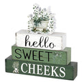 Cinnvoice 4 Pcs Eucalyptus Bathroom Decor Farmhouse Bathroom Decoration Hello Sweet Cheeks Table Centerpiece Gift for Christmas Valentines Back to School - style: Eucalyptus Hello Sweet Cheeks