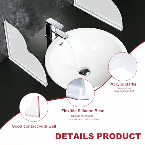 Shower Splash Guard Kit Bathtub Corner Shower Dam Bathtub Corner Splash Guard for Showers Bath Tubs Kitchen 9.25 x 9.25 in