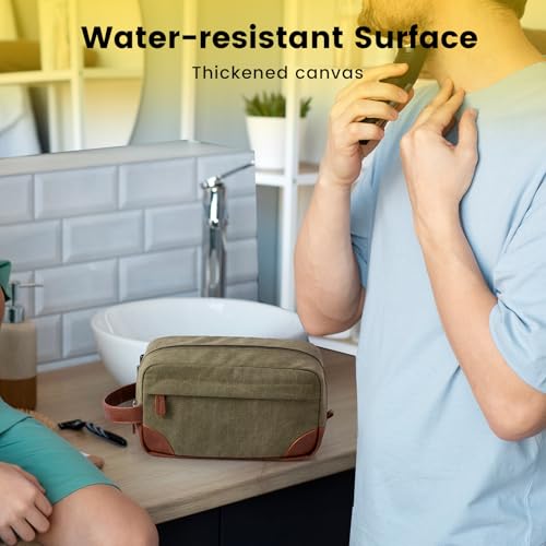 Vorspack Travel Toiletry Bag - Hanging Toiletry Bag for Men Water Resistant Canvas Shaving Bag with Large Capacity for Travel - Green - color: Green, size: Medium