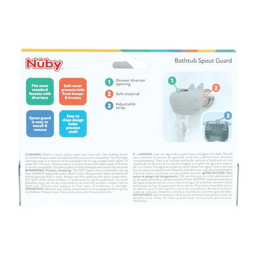Nuby Bathtub Safety Spout Guard - Compatible with Most Standard Faucets - Bath Toys - Shark - style: Shark