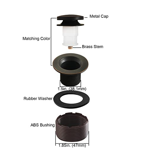 Tip-Toe Bathtub Drain Stopper with ABS Plastic Bushing, Fits in 1-1/2 Inch or 1-3/8 Inch Inner, Easy to Install, Venetian Bronze - color: Venetian Bronze