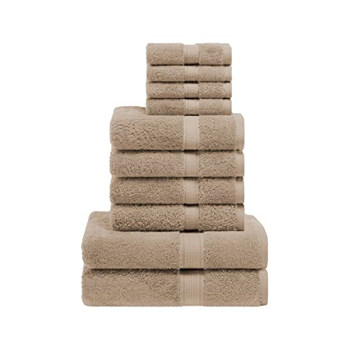 Superior Egyptian Cotton Ultra Plush & Absorbent, 10 Piece Set, Latte | Quick Dry, Soft Luxury Towel Set, Bath Essentials, Guest Bath, Spa, 2 Bath, 4 Hand, 4 Face Towels, Madeline Towels - color: Latte, size: 10-Piece Towel Set