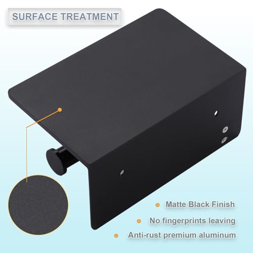 Toilet Paper Holder with Cell PhoneShelf - Toilet Tissue Holder with Wipes Storage, Wall Mounted by Adhesive Tape or Screw - Matte Black - color: Black-1 Roll