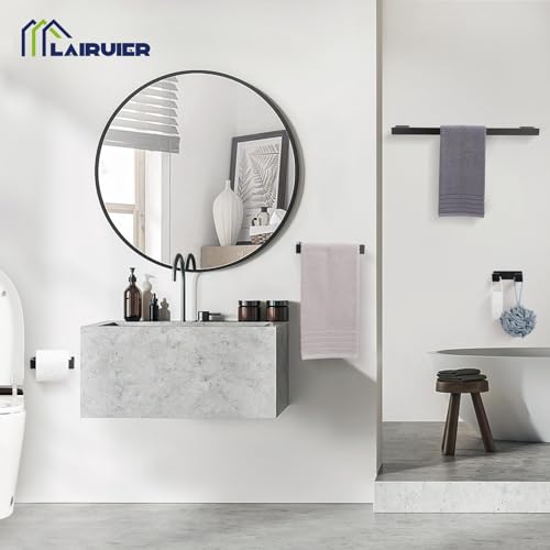 Matte Black Bathroom Hardware Set, 4-Piece Bath Towel Bar Set SUS304 Stainless Steel Towel Rack Set for Bathroom, 23.6 inches Bathroom Towel Holder Set Wall Mounted - color: Matte Black, size: Set A